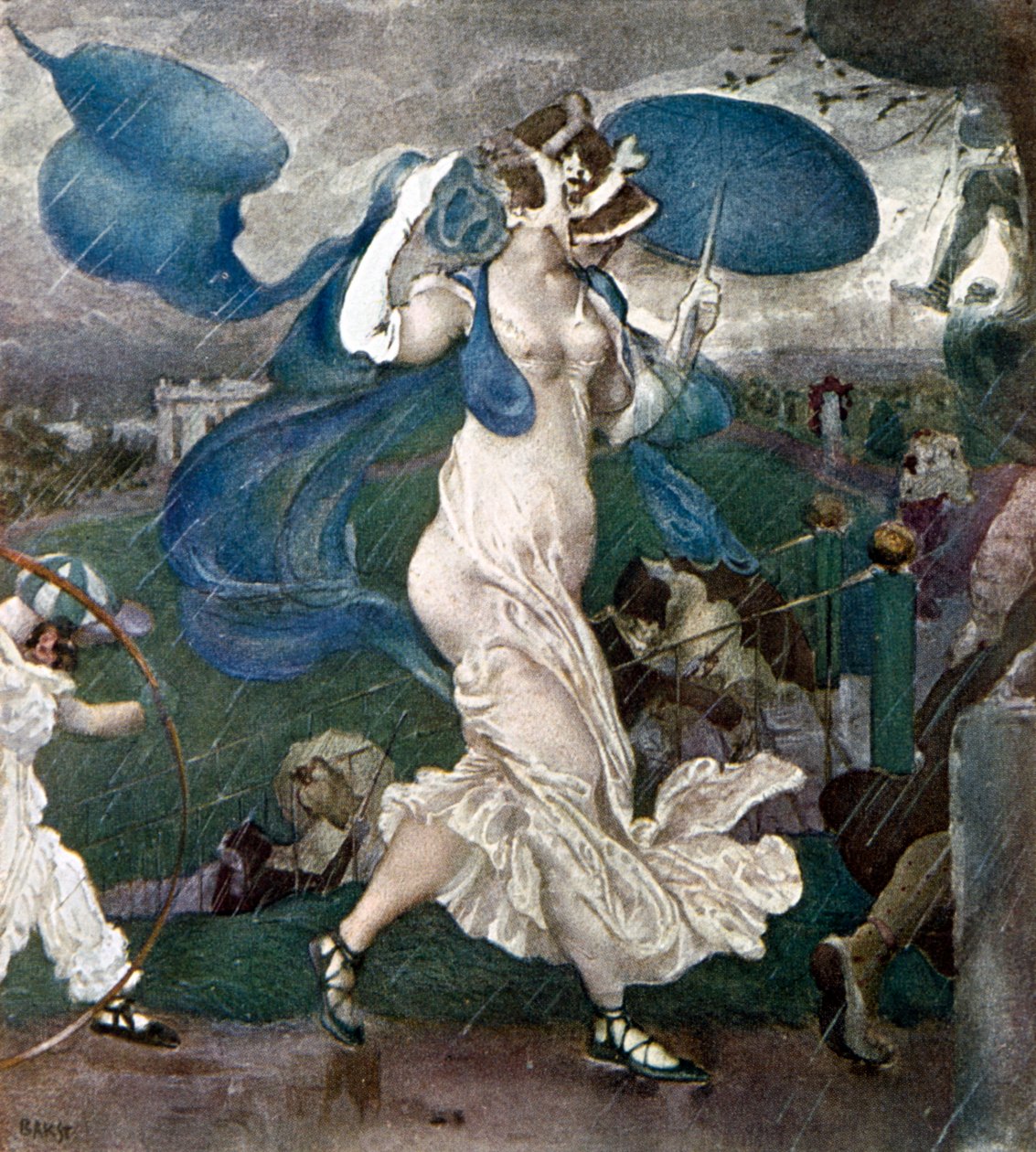A felhőszakadás, balett díszlet, 1906 alkotó: Leon Bakst