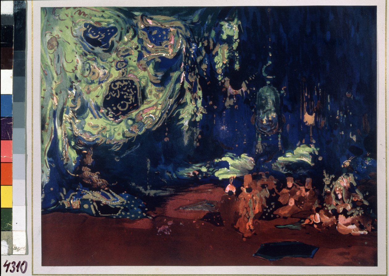 Deco a „Seherazade” teabaletthez „Rendezte: B. Nicholas (Nikolaj) Rimsky Kroskov (Rimszkij-Kroskov) (1844-1908) alkotó: Leon Bakst