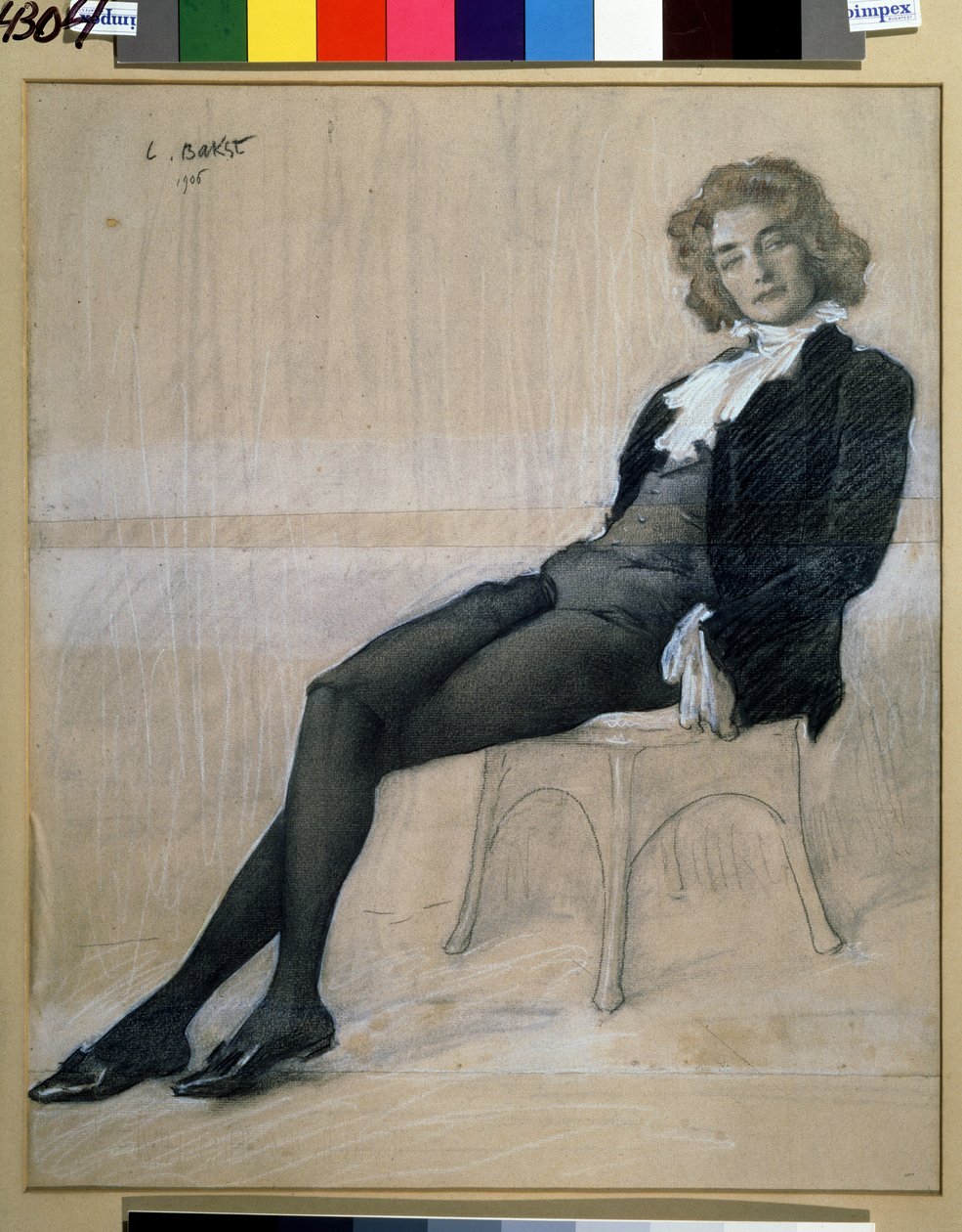 Zinaida Gippius (1869-1945) írónő portréja. (kréta és szangvinikus) alkotó: Leon Bakst