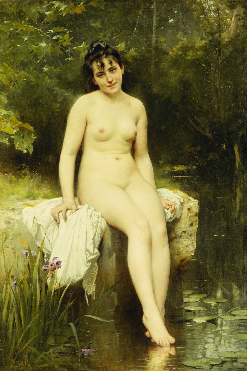 A fürdőző, alkotó: Leon Bazile Perrault