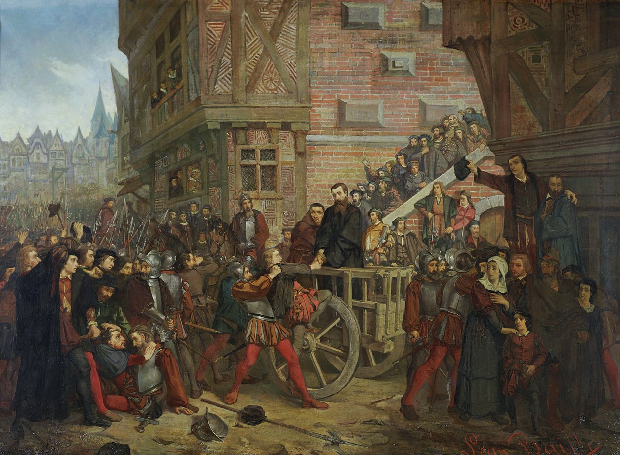 Etienne Dolet kínzása (1509-46) alkotó: Leon Charles Adrien Bailly