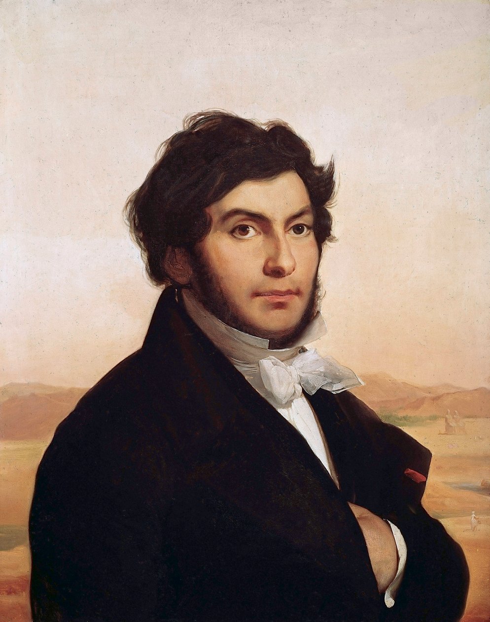 Jean-Francois (Jean Francois) Champollion (1790-1832) francia egyiptológus, hieroglifák megfejtő portréja. Leon Cogniet (1794-1880) festménye. Louvre múzeum. alkotó: Léon Cogniet