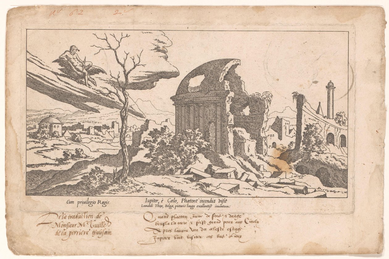Jupiter látja a Phaeton bukása által okozott károkat Le Fable de Calisto (sorozat címe) Callisto mítosza (sorozat címe) alkotó: Leon Davent