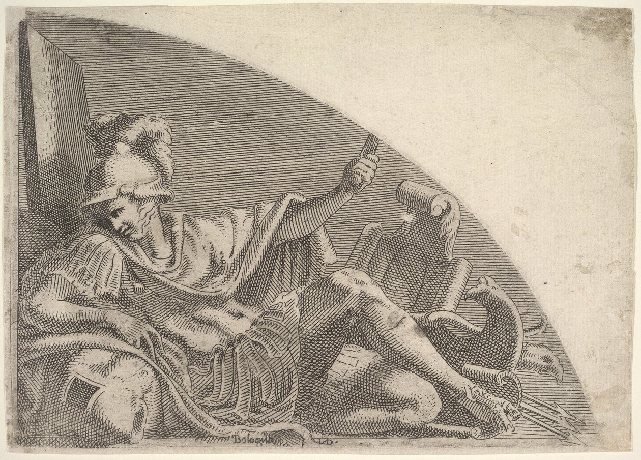 Mars Seated Amid Trophies, 1540-56. alkotó: Leon Davent