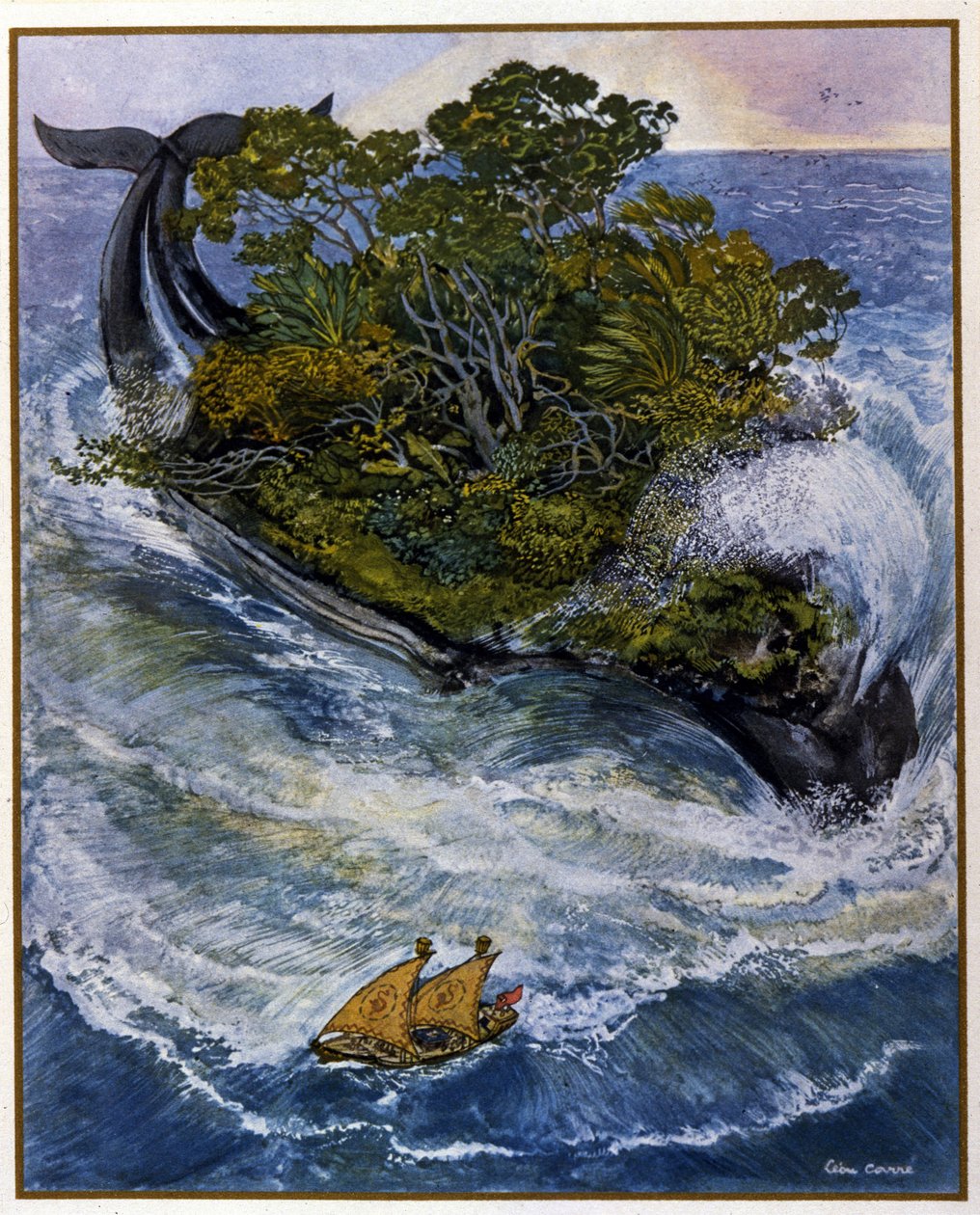 Szindbád (Szindbád) tengerész kalandjai. Az 1001 éjszaka meséiből (Tales of Thousand One Nights). Illusztráció: Léon Carre (1878-1942) alkotó: Leon Georges Carre