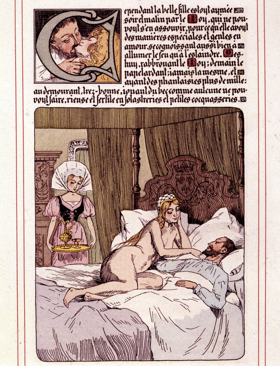 Illusztráció Honore de Balzac „La Mye du Roy” című regényéről, Leon Lebegue (1863-1944) alkotó: Leon Lebegue