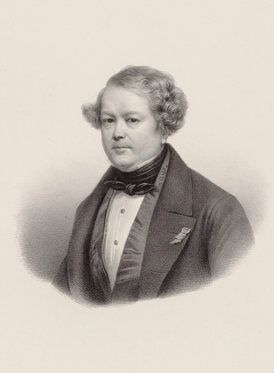 Auguste-Mathieu Panseron zeneszerző portréja 1796-1859, 1850. alkotó: Leon Noel
