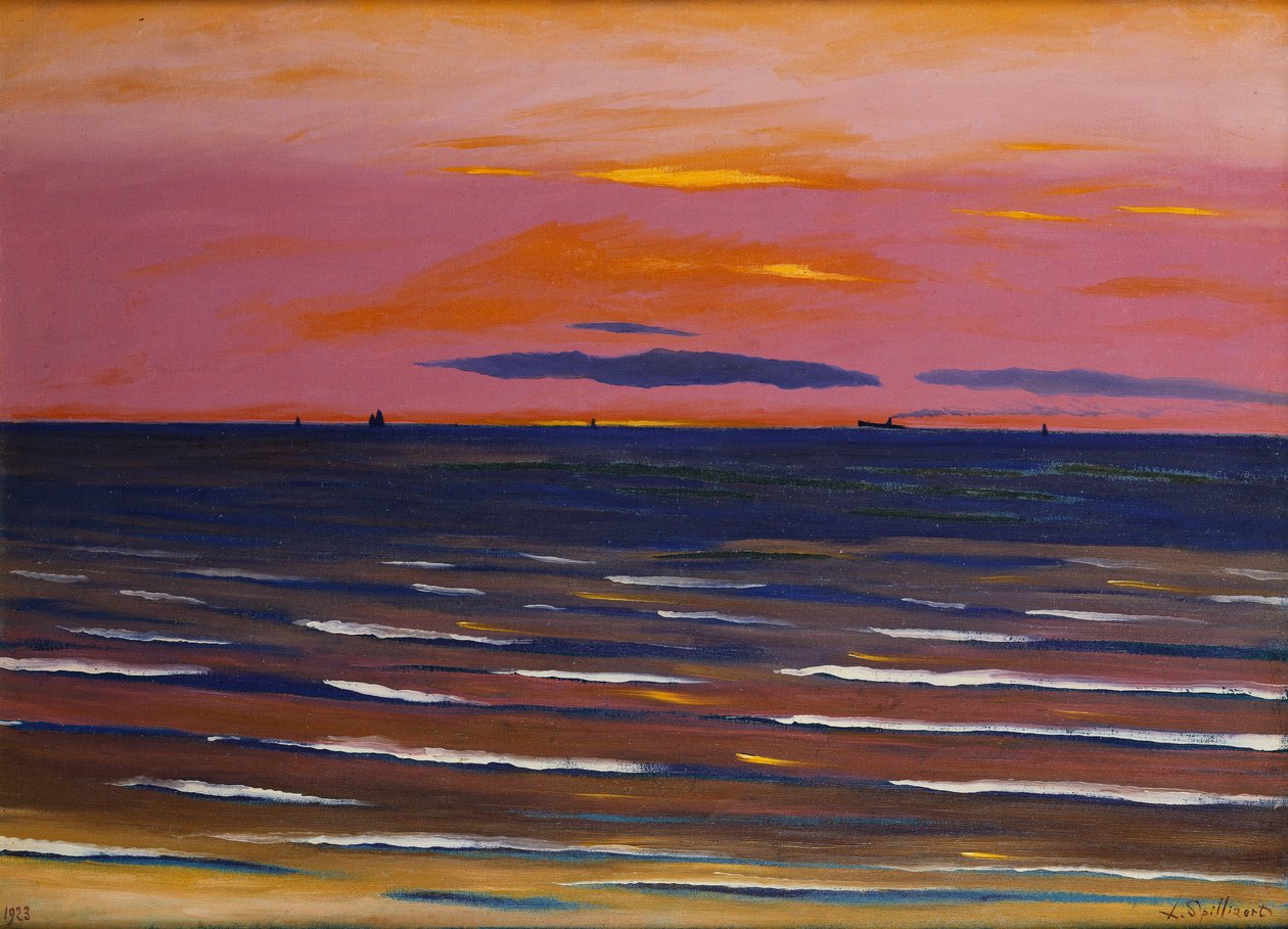 Marine-Night; Haditengerészet-este alkotó: Leon Spilliaert