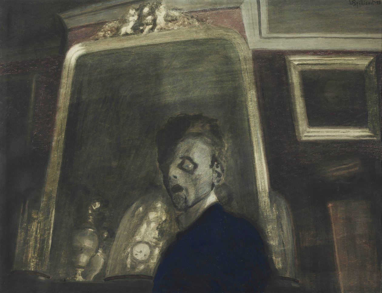 Önarckép a tükör előtt, 1908. alkotó: Leon Spilliaert