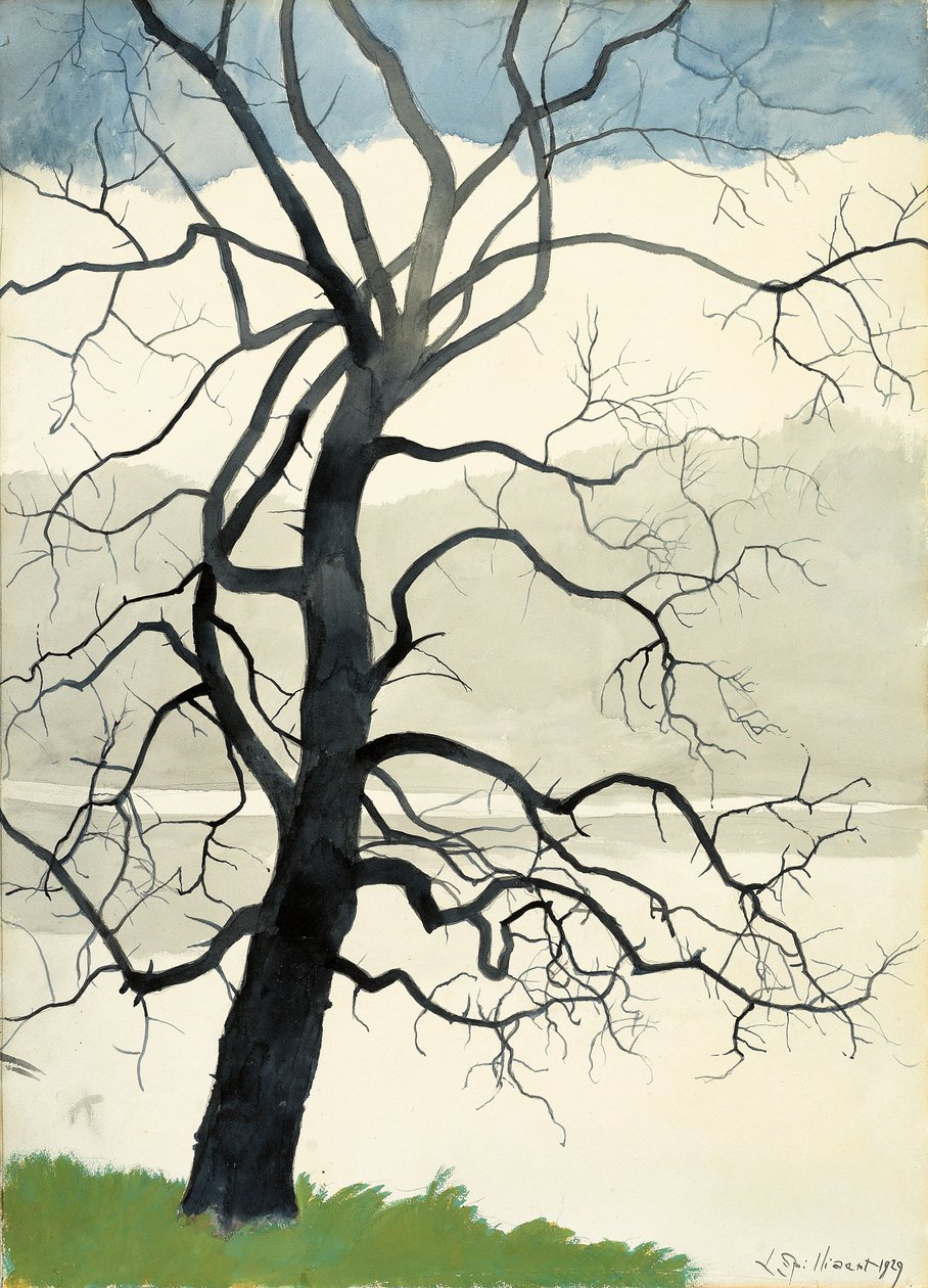 Magányos fa a tó szélén alkotó: Leon Spilliaert