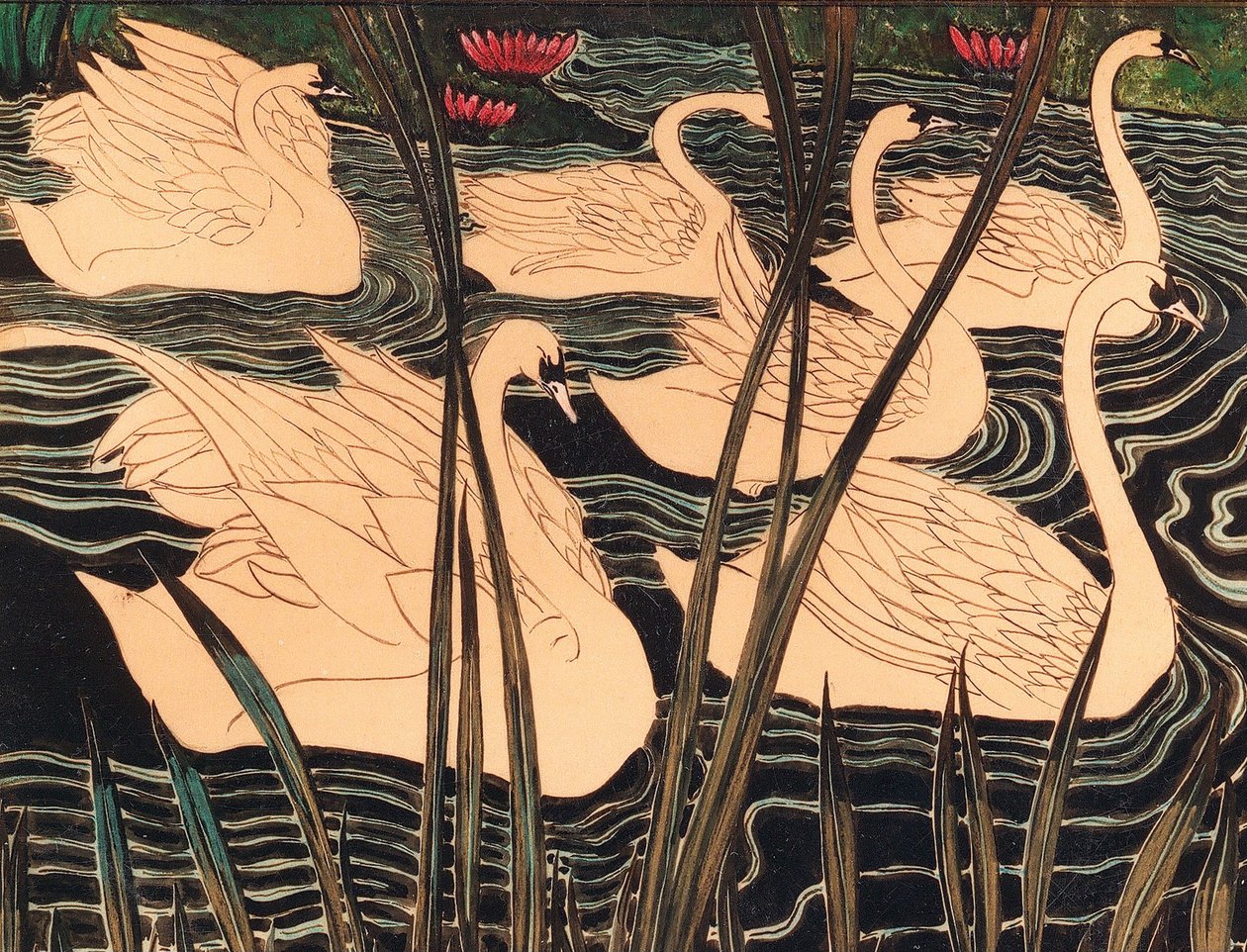 Hattyúk, c. 1900. alkotó: Leon Spilliaert