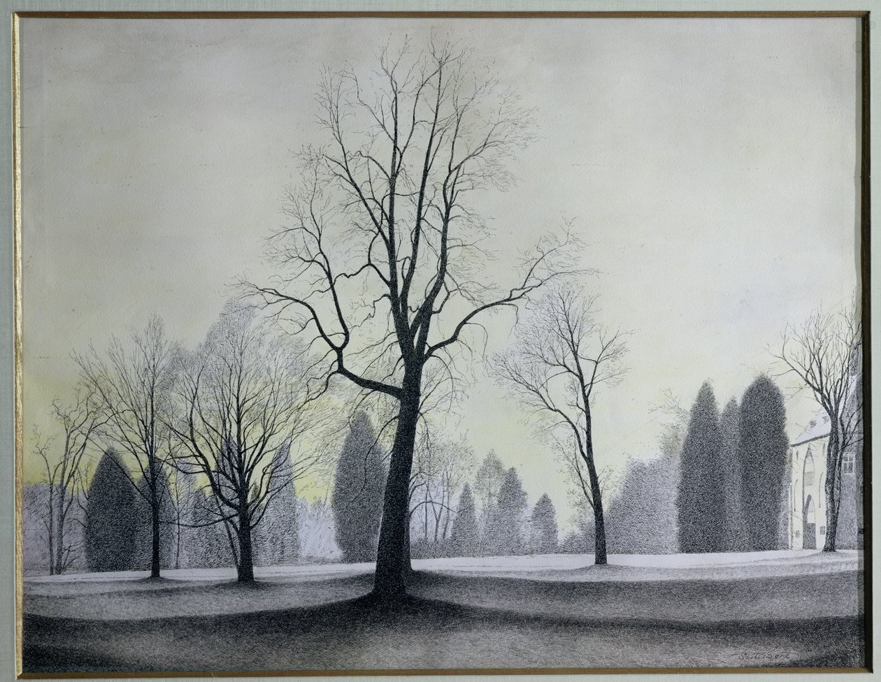 A park, a fák alkotó: Leon Spilliaert