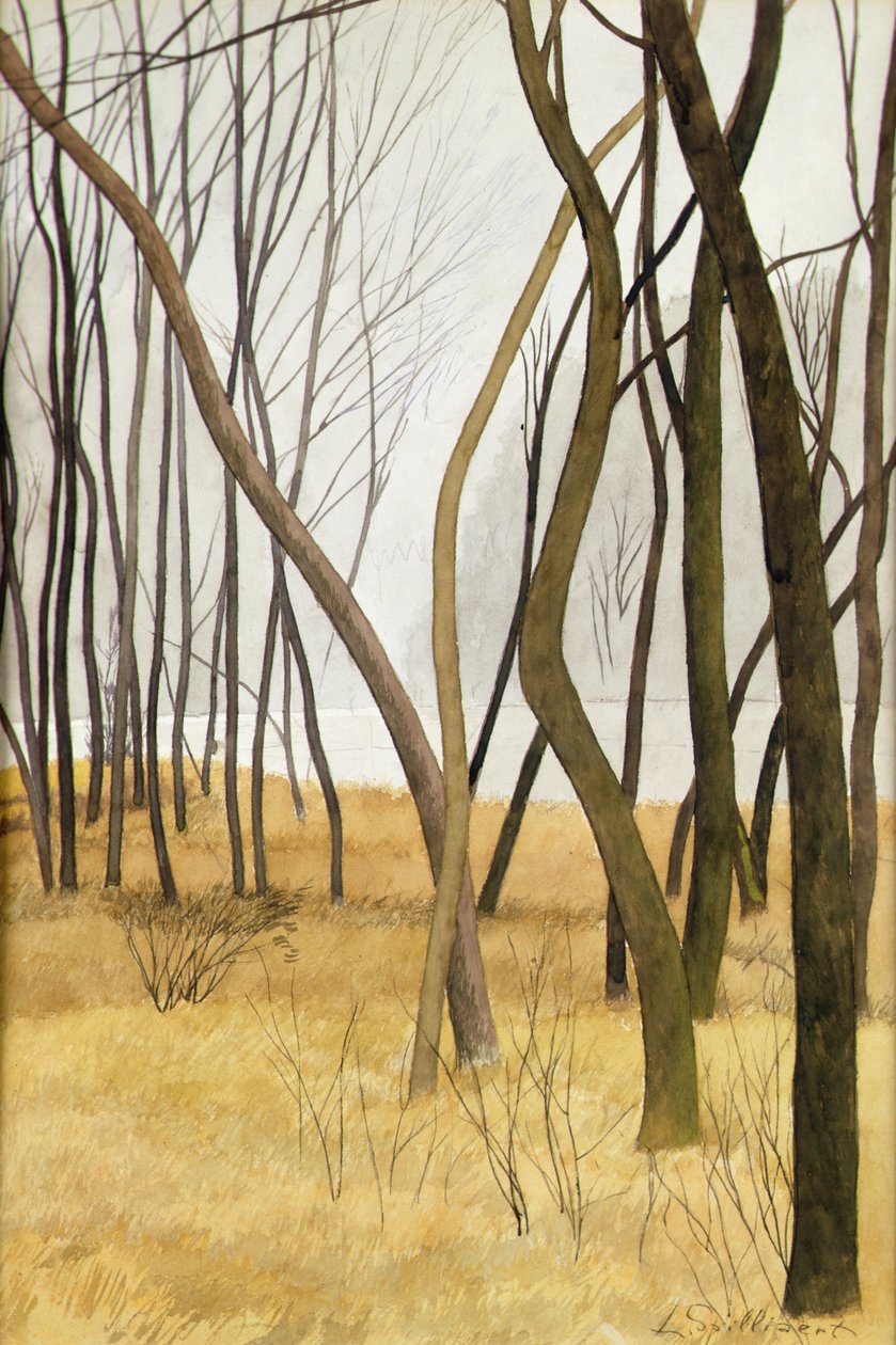 Fák (akvarell és ceruza papíron) alkotó: Leon Spilliaert