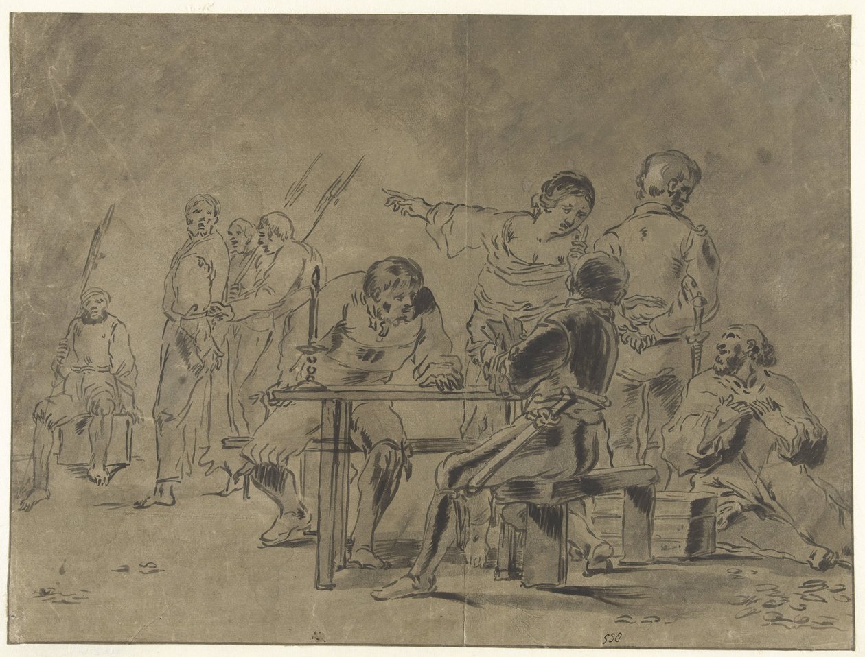 Péter megtagadja Krisztust alkotó: Leonaert Bramer