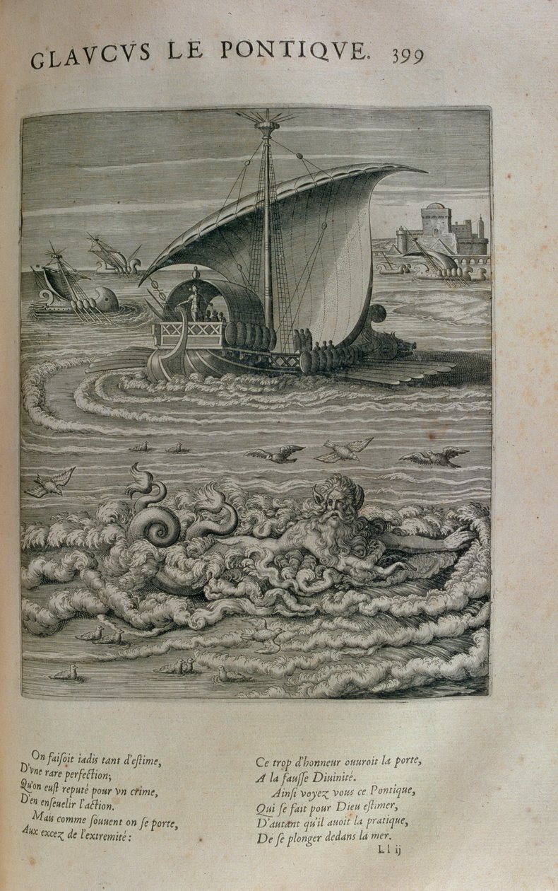 Glaucus, a „Les Images ou Tableaux de Platte Peinture des Deux Philostrates Sophistes Grecs” című művéből, Blaise de Vigenere (1523-96), Párizs, 1615 alkotó: Leonard Gaultier
