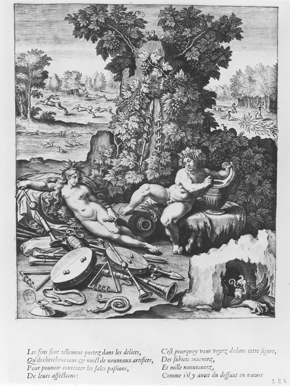 „Les Isles”, lemez a „Les Images ou Tableaux de Platte Peinture des Deux Philostrates Sophistes Grecs”-ből, Blaise de Vigenère, 1615 alkotó: Leonard Gaultier