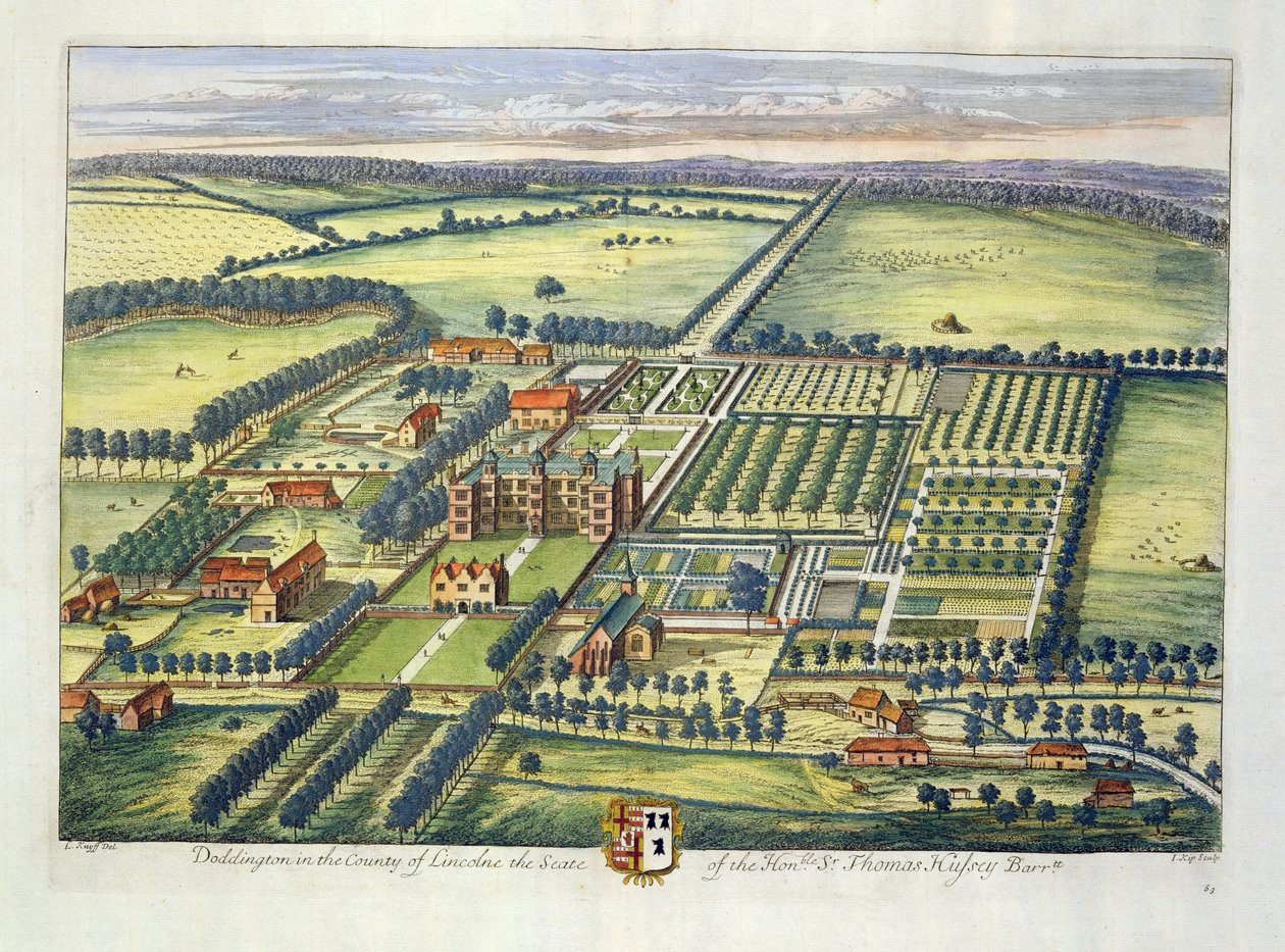 Doddington Lincoln megyében, Johannes Kip metszete (1652-1722 körül) alkotó: Leonard Knyff