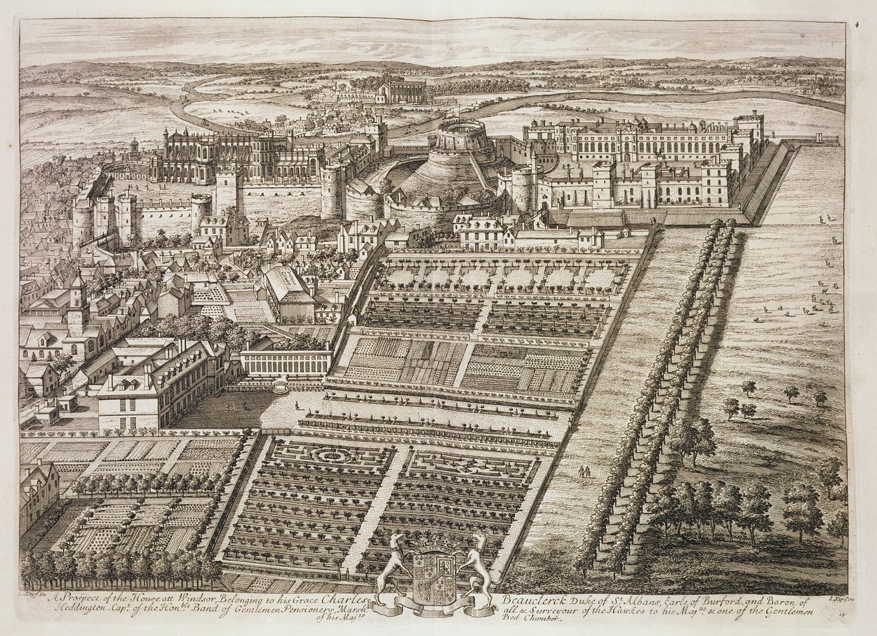 Windsori kastély, Johannes Kip (1652-1722 körül) metszete. alkotó: Leonard Knyff