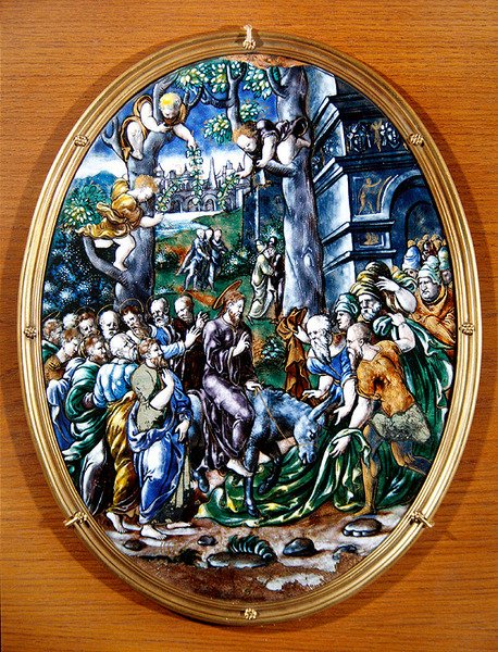 Krisztus belépése Jeruzsálembe, 1557 (festett zománc) alkotó: Leonard Limosin