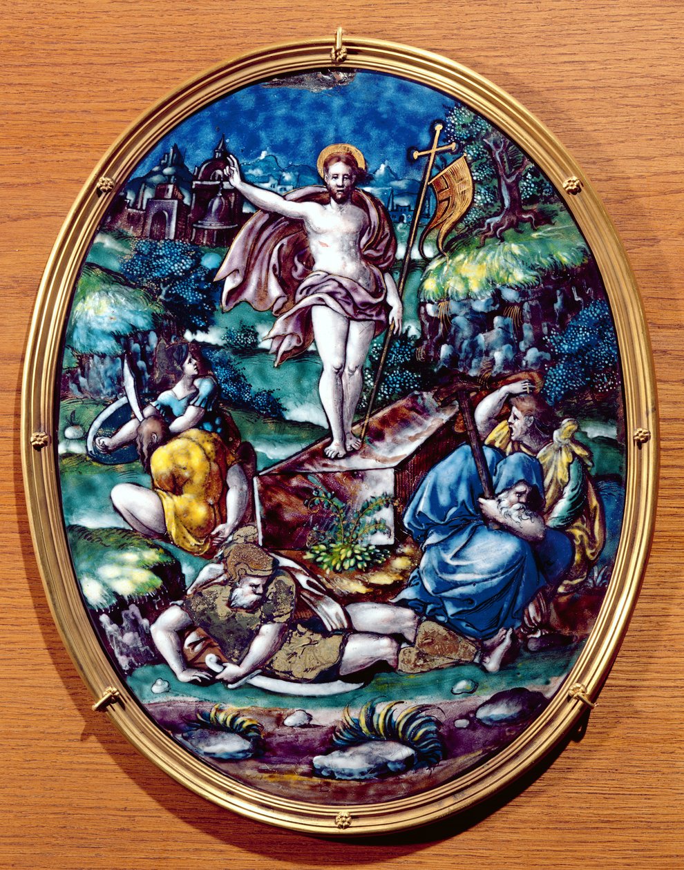 Krisztus feltámadása, 1557 (festett zománc) alkotó: Leonard Limosin
