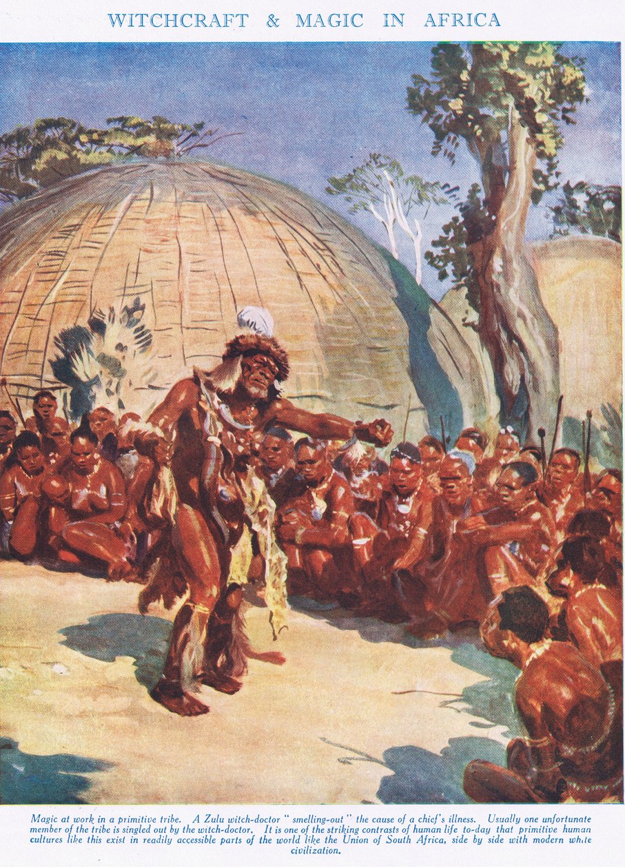Boszorkányság és mágia Afrikában, illusztráció az „Az élet tudományából” alkotó: Leonard Robert Brightwell