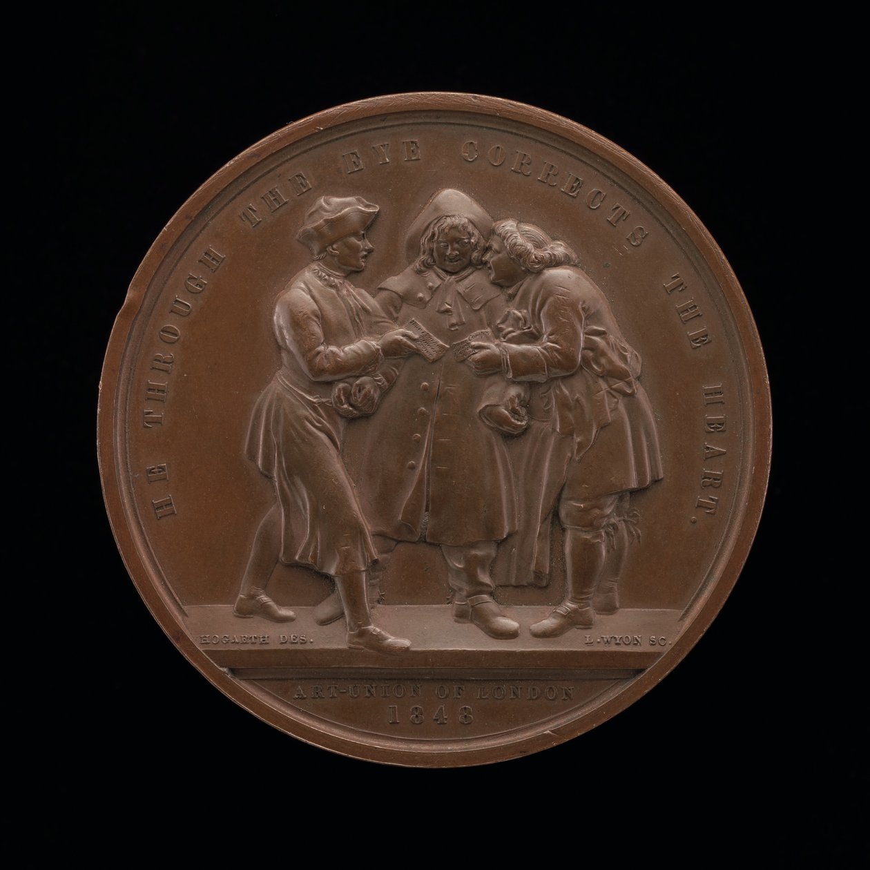„Vonatkozás a szavazatokért” központi jelenet William Hogarth festményéből [fordítva], 1848. alkotó: Leonard Charles Wyon