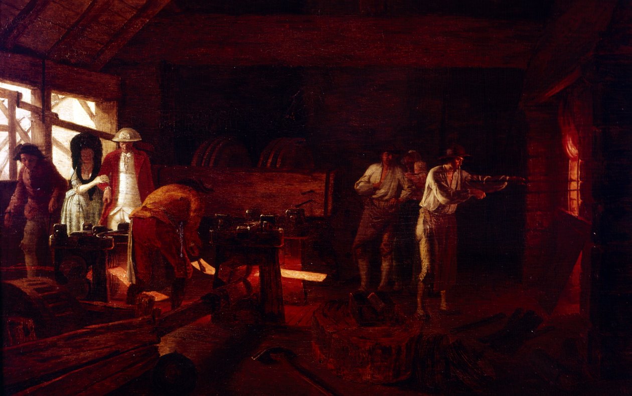 Öntöde belseje (festmény) alkotó: Léonard Defrance