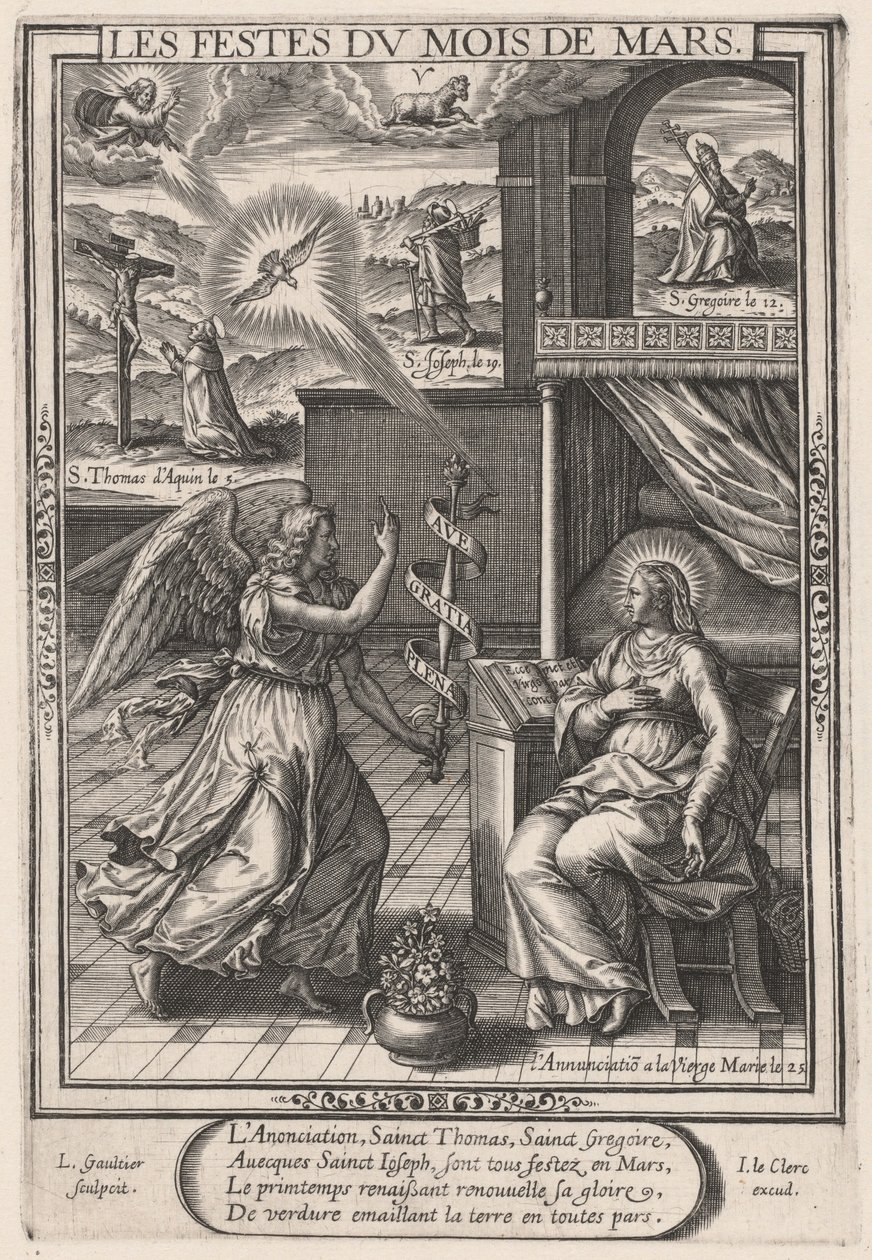 Március ünnepei (március: Angyali üdvözlet) alkotó: Leonard Gaultier