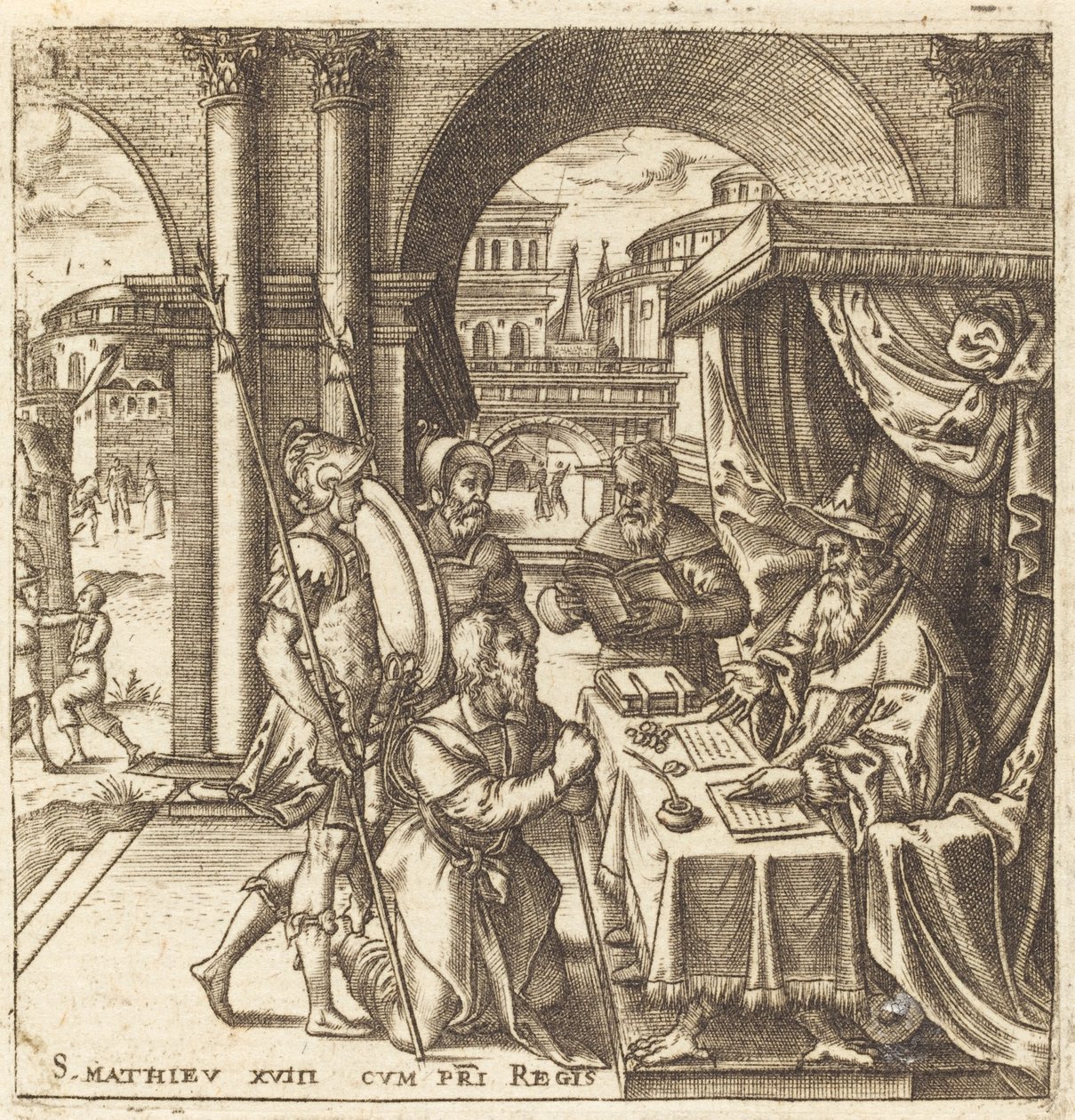 The Servant Begging for Mercy from His King   1236667   hu       hungarian Successfully Translated  Original: Aankomst van Maria de Medici in Amsterdam Lentree de la reyne dans la ville dAmsterdam (title on object) Histoire de lentree de la reyne mere du R alkotó: Leonard Gaultier