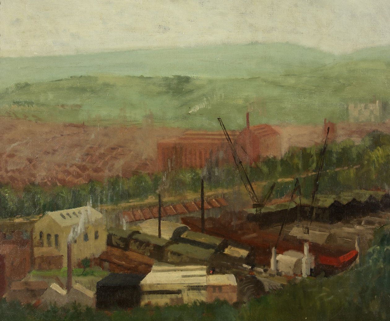 Bristol a Brandon Hillből (olaj, vászon) alkotó: Leonard Greaves