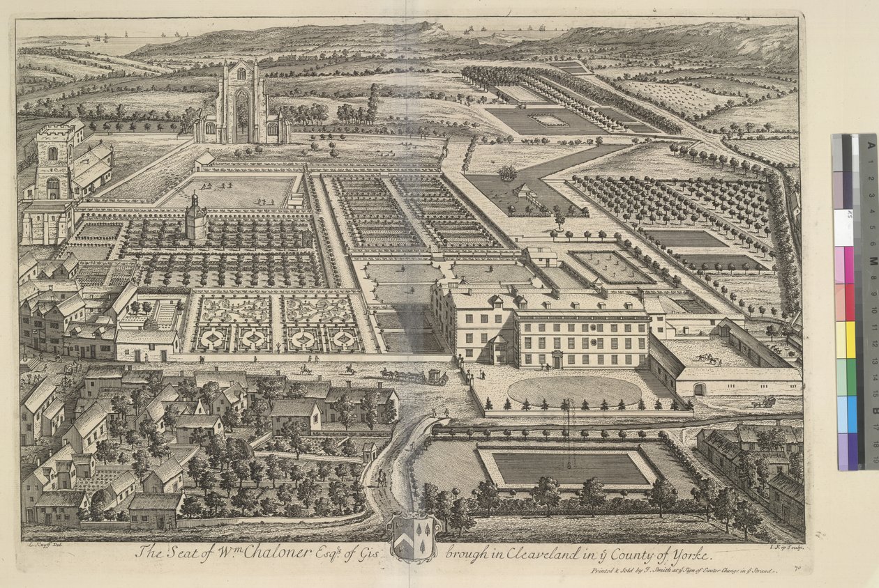 Guisborough, Clevelandben, Yorke megyében, a „Britannia Illustratától” alkotó: Leonard Knyff