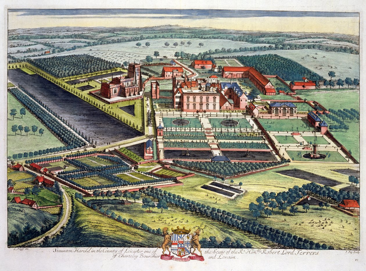 Staunton Harold Leicester megyében, Johannes Kip (1652-1722 körül) metszete. alkotó: Leonard Knyff