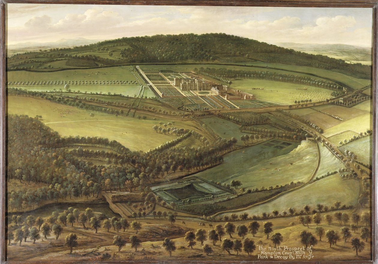 Hampton Court északi kilátása, 1699 körül alkotó: Leonard Knyff