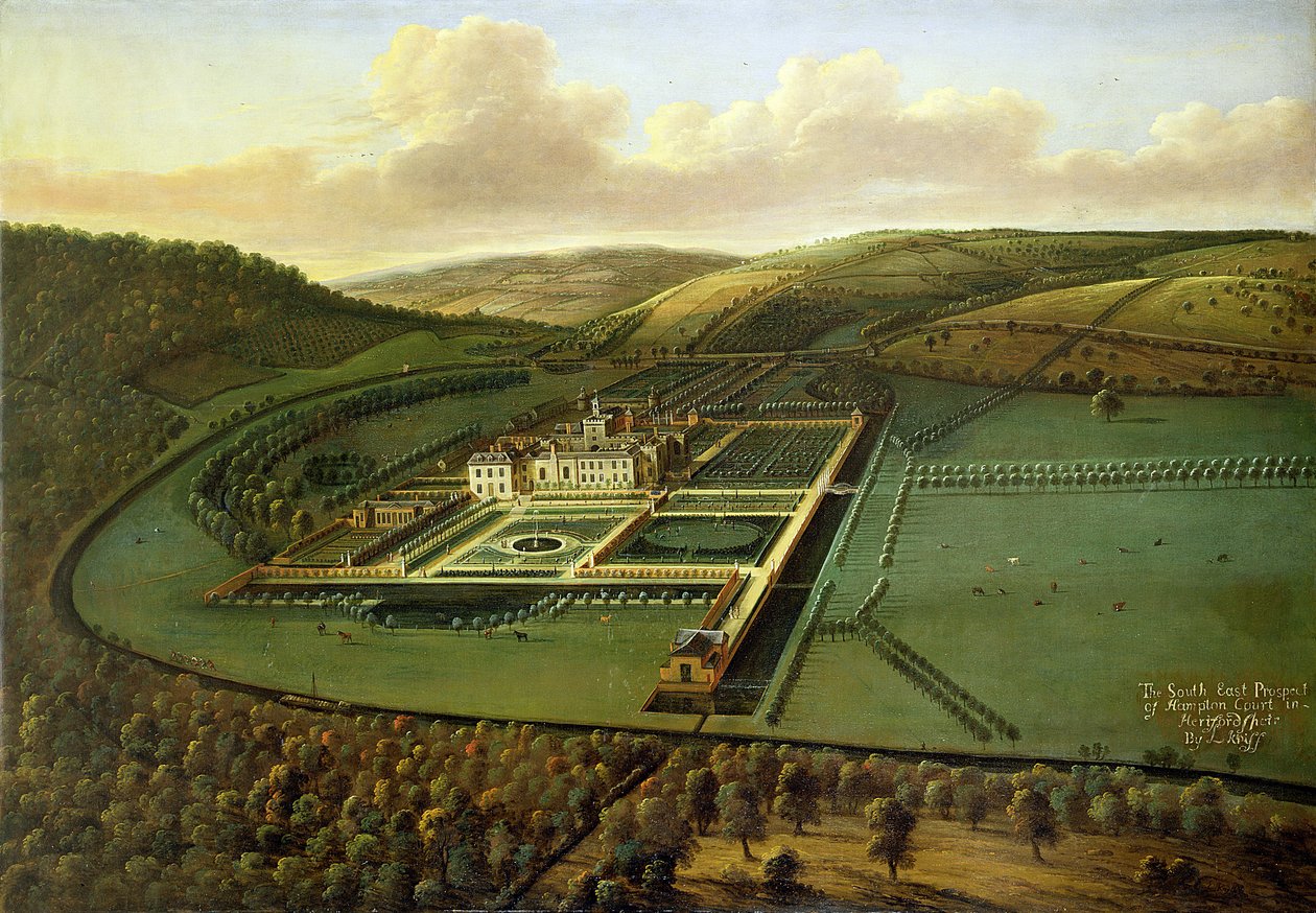 The Southeast Prospect of Hampton Court, Herefordshire, 1699 körül alkotó: Leonard Knyff