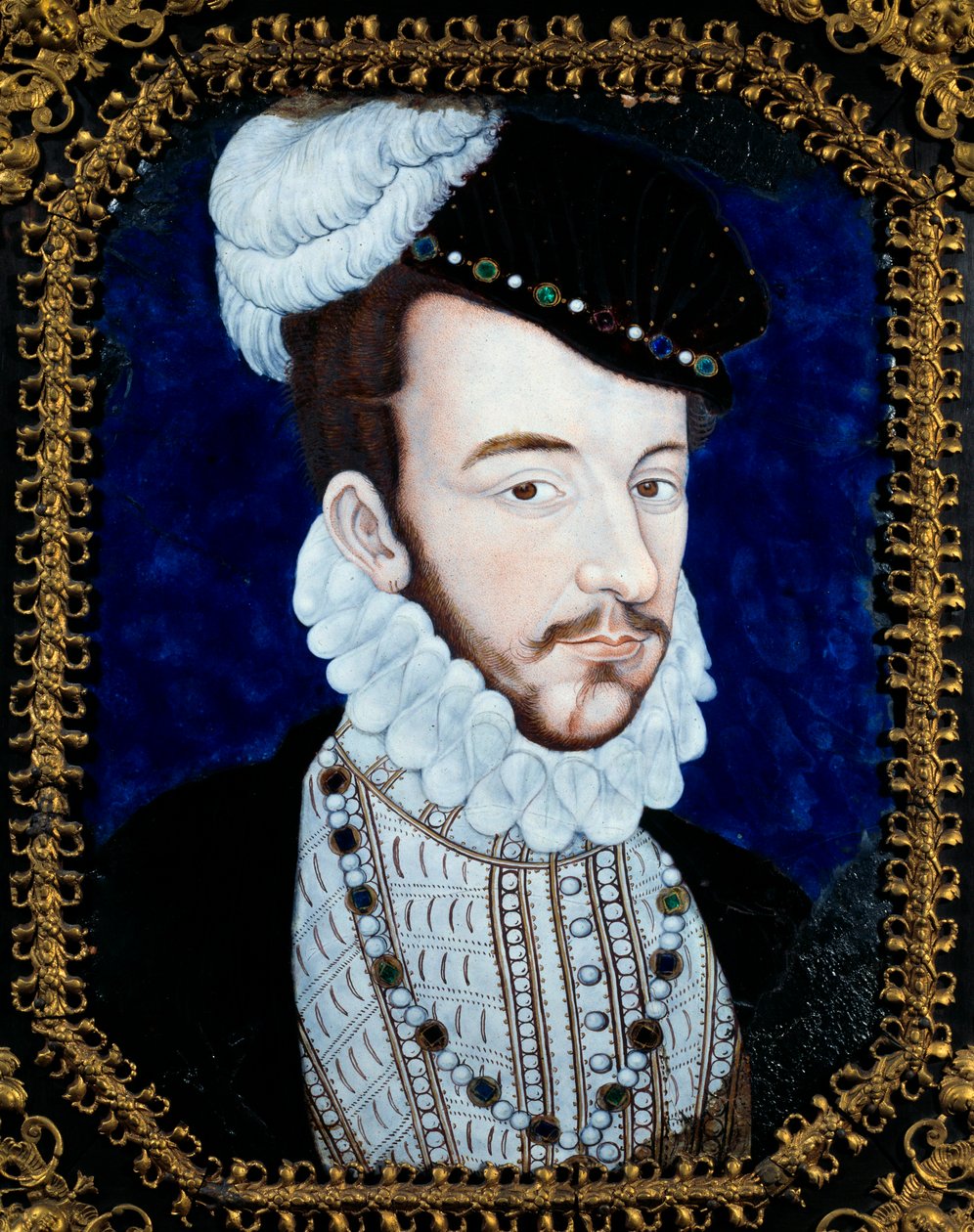 IX. Károly francia király (1550-1574) portréja. Leonard Limosin (1505-1577) festménye alkotó: Leonard Limosin