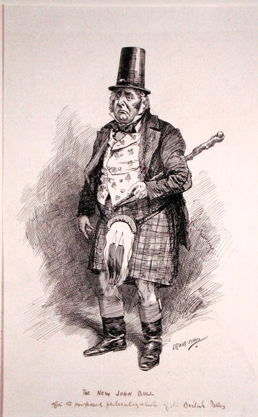The New John Bull, Punch illusztráció, 1910. október 26-án (toll és tinta papíron) alkotó: Leonard Raven Hill