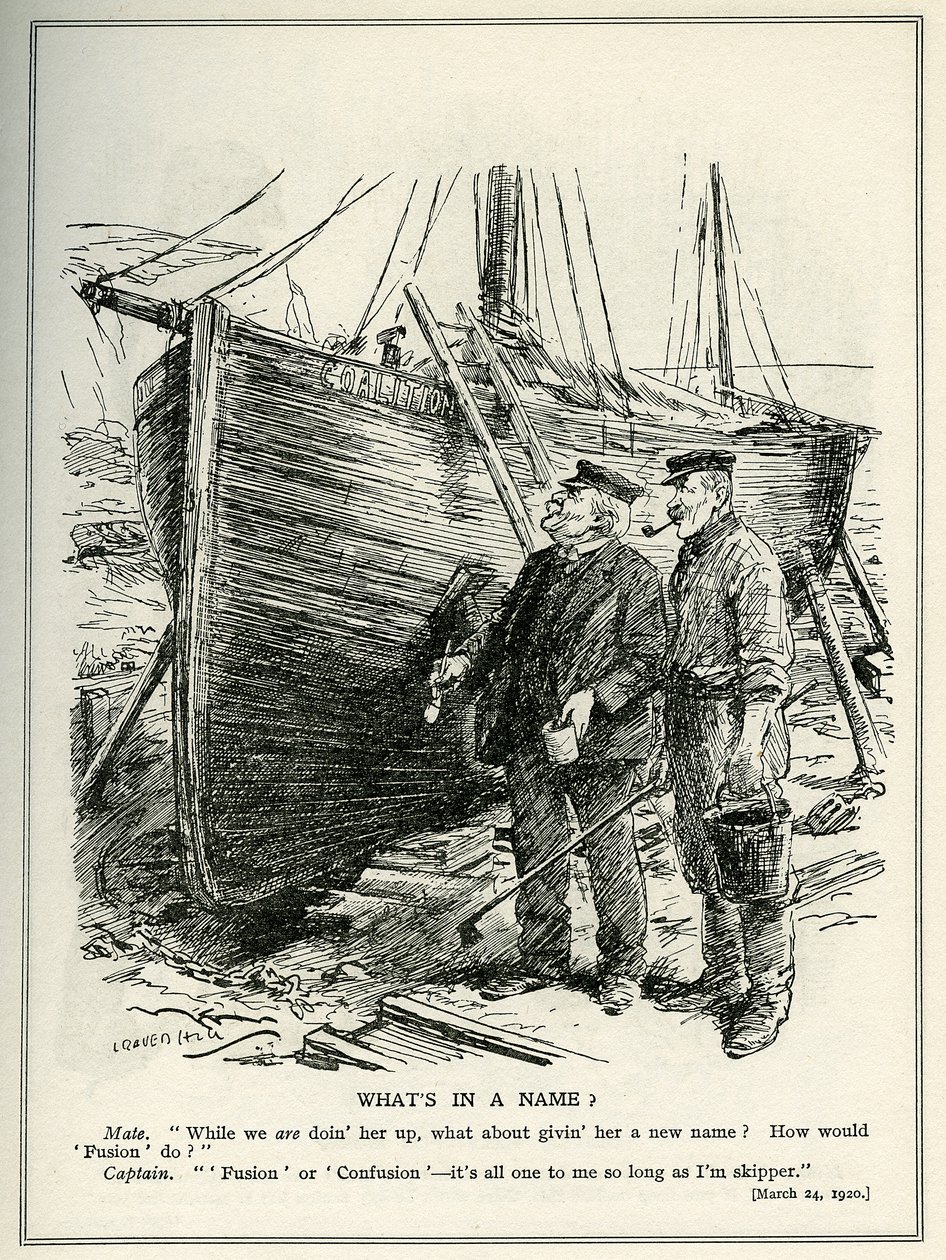 Lloyd George és a „Coalition” hajó, 1920 alkotó: Leonard Raven Hill