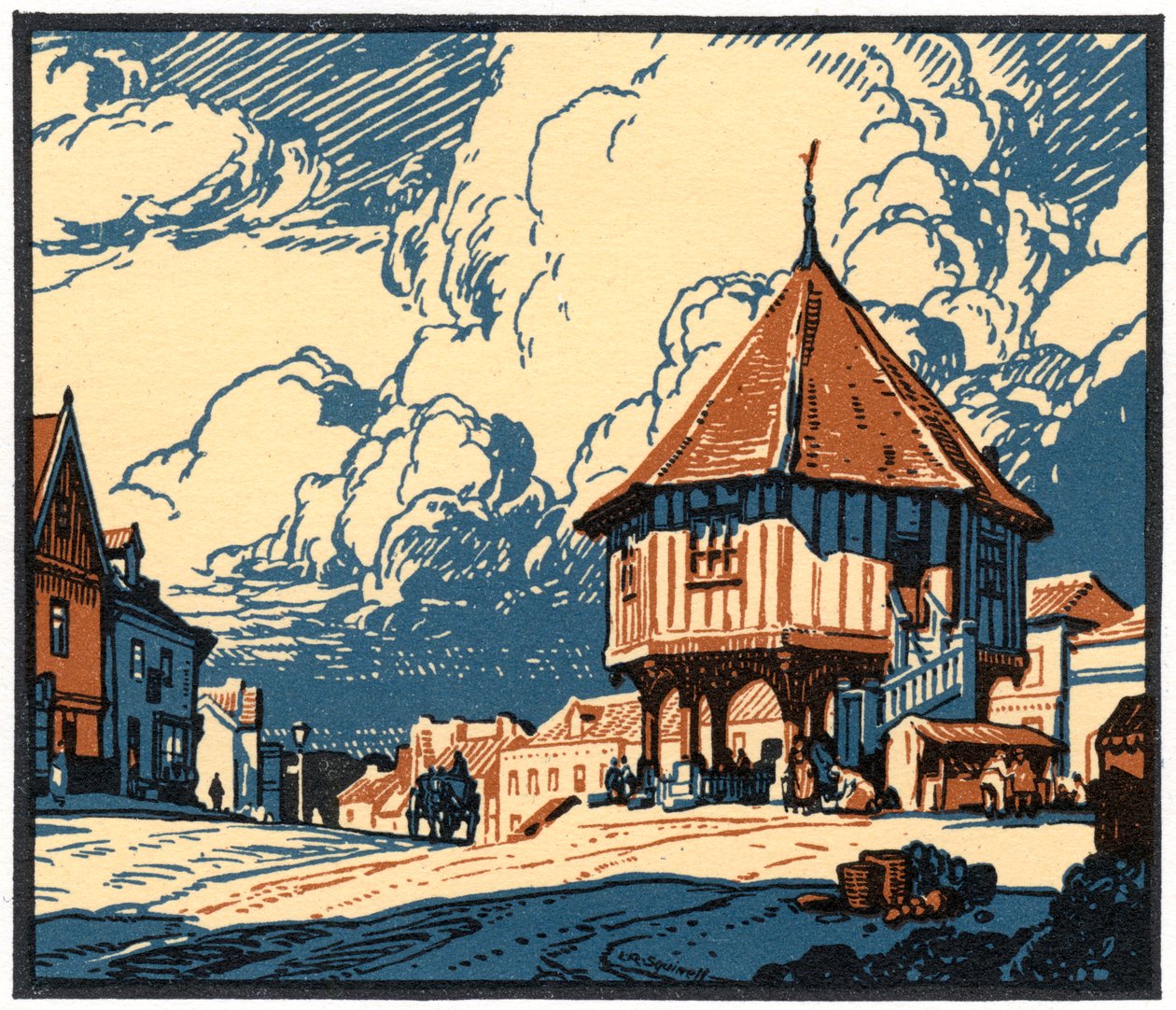 The Market Cross, Wymondham, Norfolk, 20. század eleje. alkotó: Leonard Russell Squirrell
