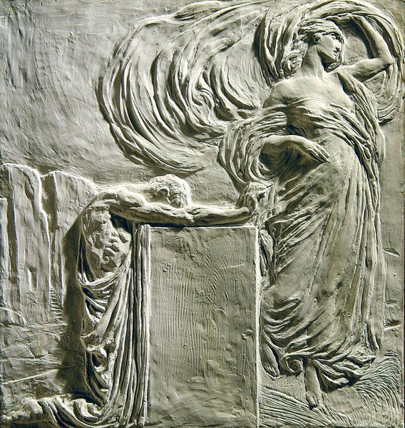 Temetőtábla Andre Glades számára, 1906-8 (gipsz) alkotó: Leonardo Bistolfi