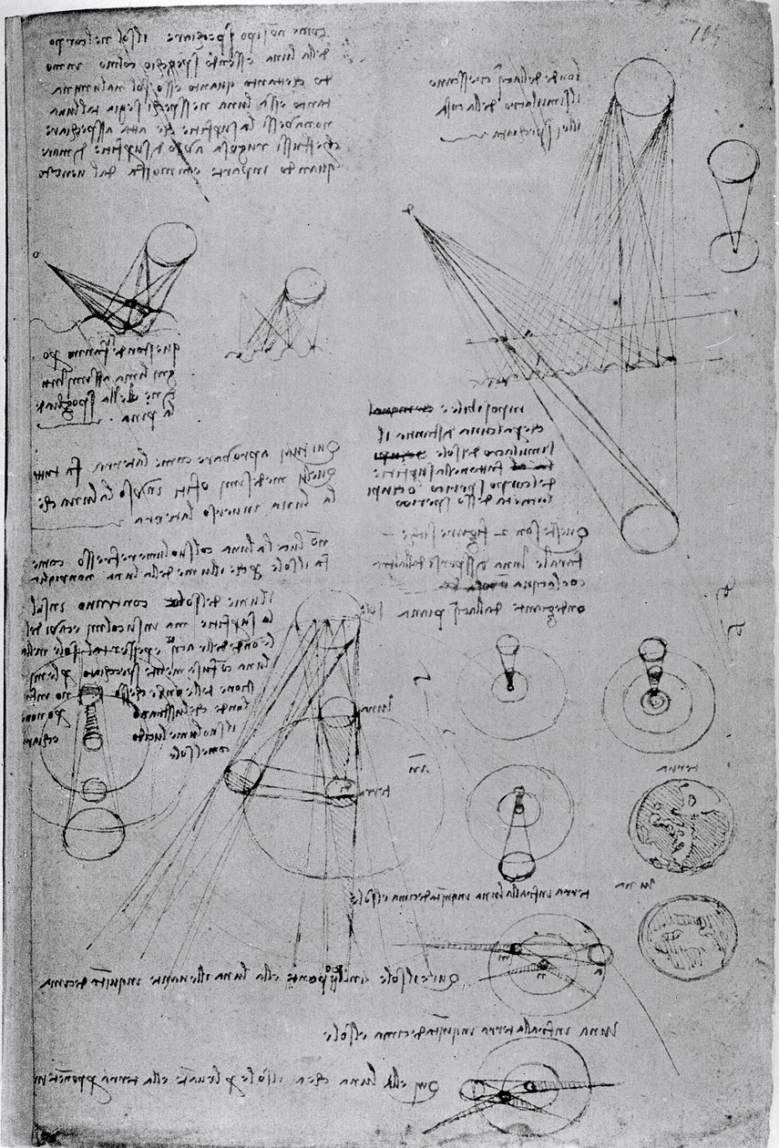 Csillagászati diagramok, a Codex Leicester, 1508-12 alkotó: Leonardo da Vinci