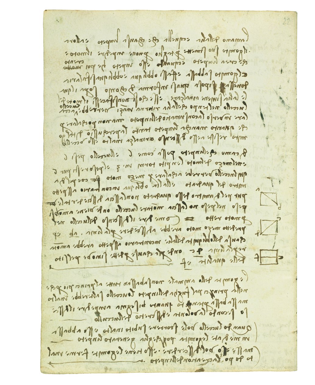Codex a madarak repüléséről, Folio 14 verso alkotó: Leonardo da Vinci
