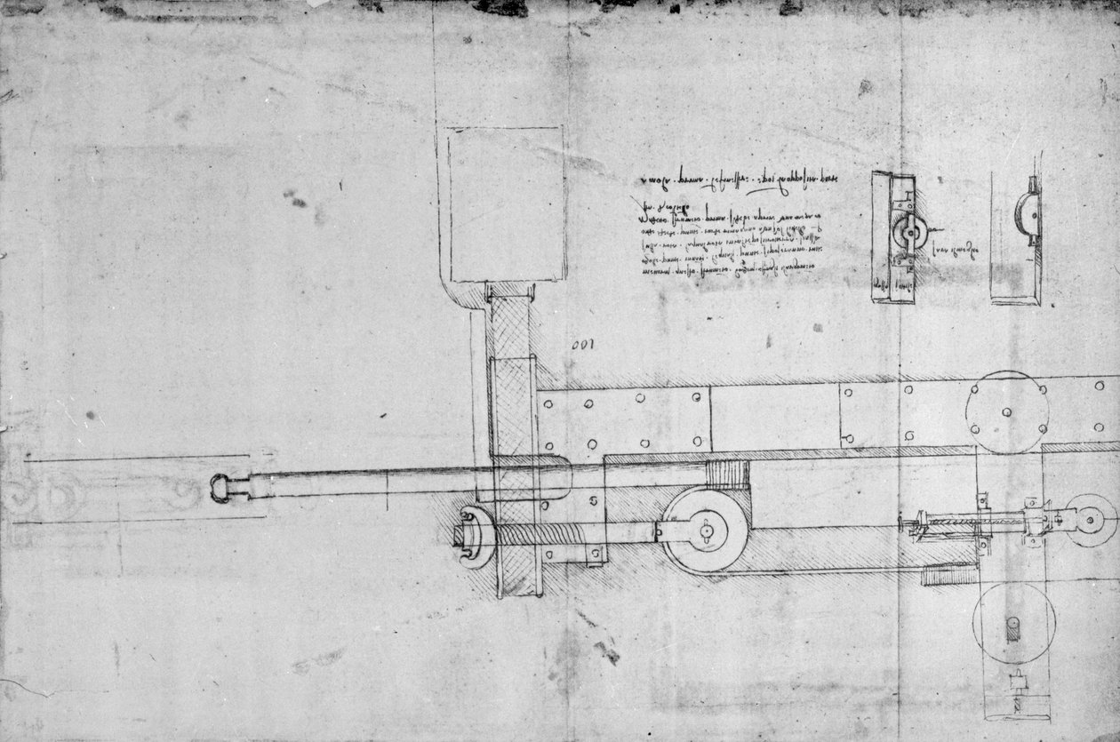 Egy mechanikus csavar ábrája (toll és tinta, papír) alkotó: Leonardo da Vinci