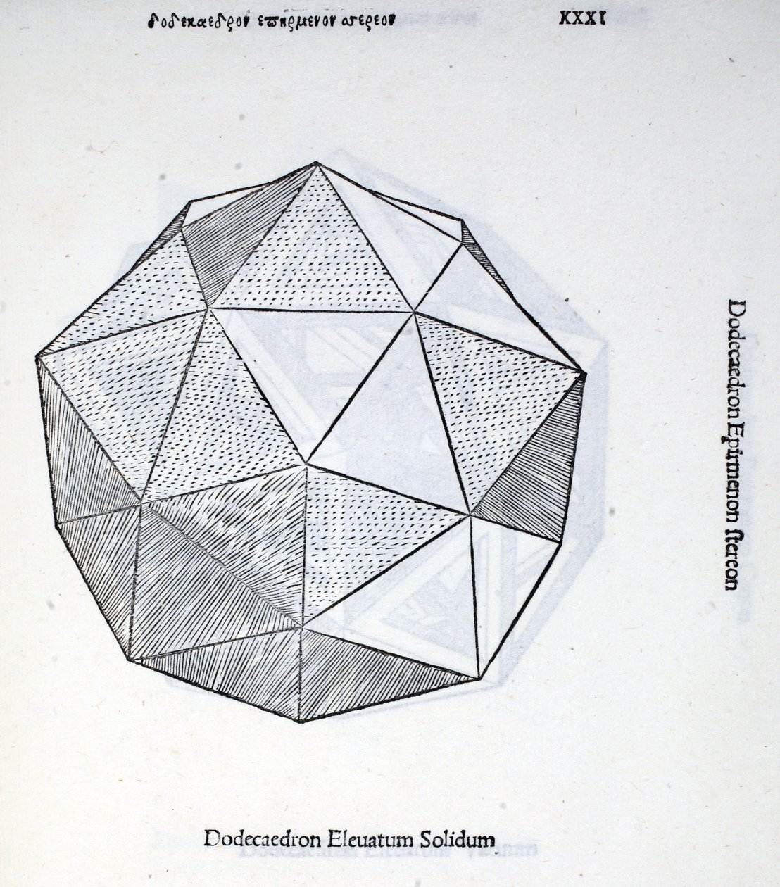 Egy megemelt, tömör dodekaéder, Luca Pacioli (1445-1517 körül) „Isteni arány” illusztrációja, eredetileg pub. Velence, 1509 alkotó: Leonardo da Vinci