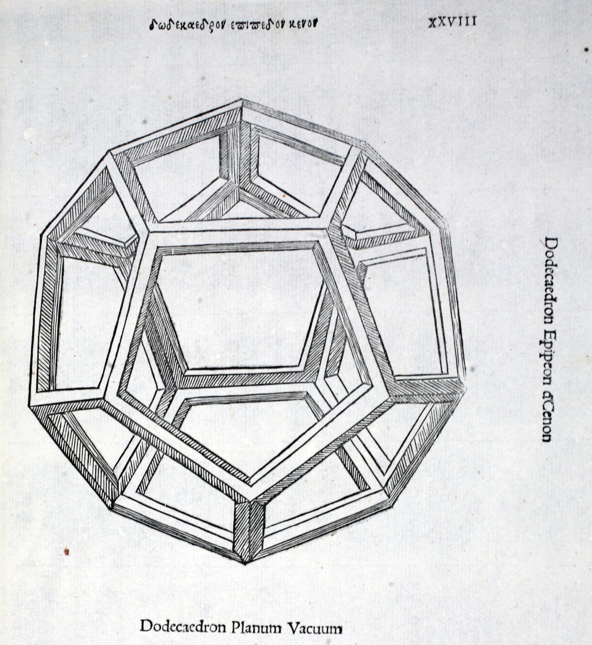 Dodekaéder teljes vákuum, illusztrációja Luca Pacioli (kb. 1445-1517) „Isteni arány”-ból, eredetileg pub. Velence, 1509 alkotó: Leonardo da Vinci