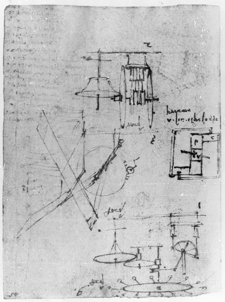 Fol. 45r, a Codex Forster III-ból, 1480-1494 (toll és tinta papíron) alkotó: Leonardo da Vinci