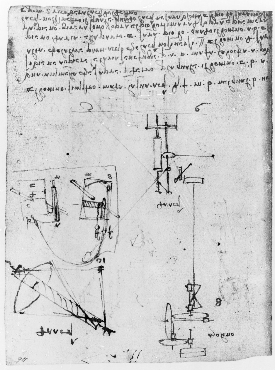 Fol. 46v, a Forster III. kódexből, 1480-as évek-1494-es évek alkotó: Leonardo da Vinci