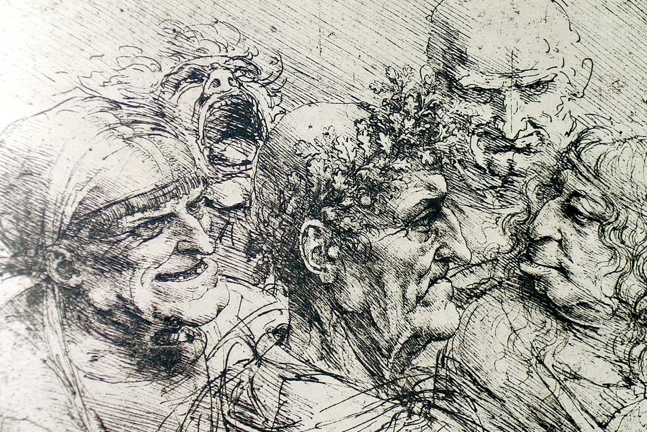 Groteszk fejek alkotó: Leonardo da Vinci