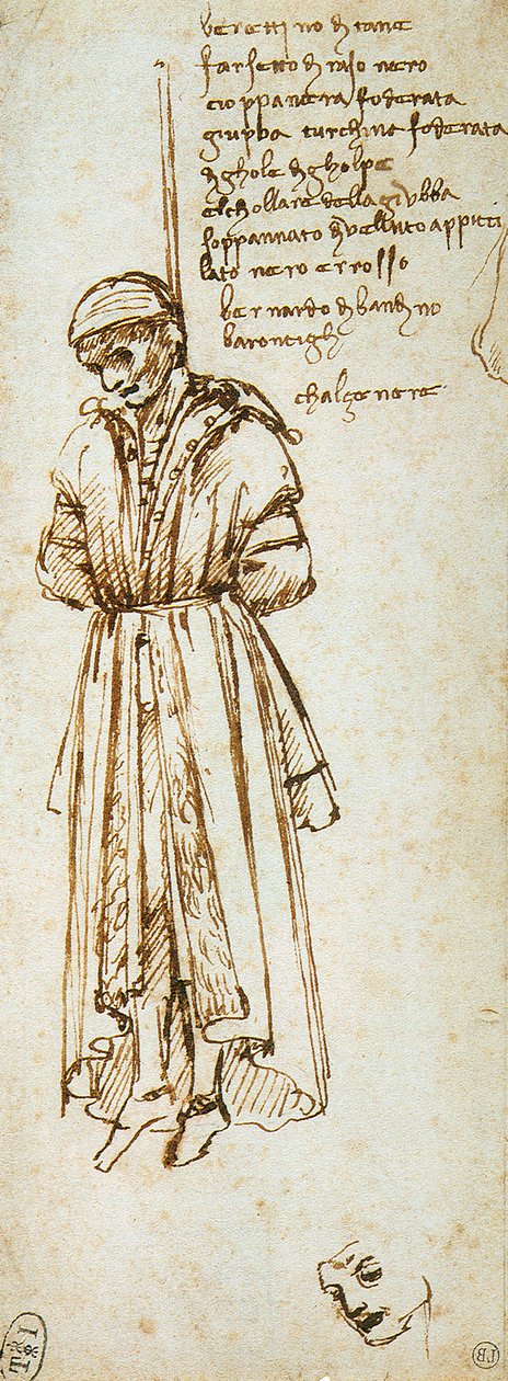 Bernardo Baroncelli felakasztása 1479 alkotó: Leonardo da Vinci