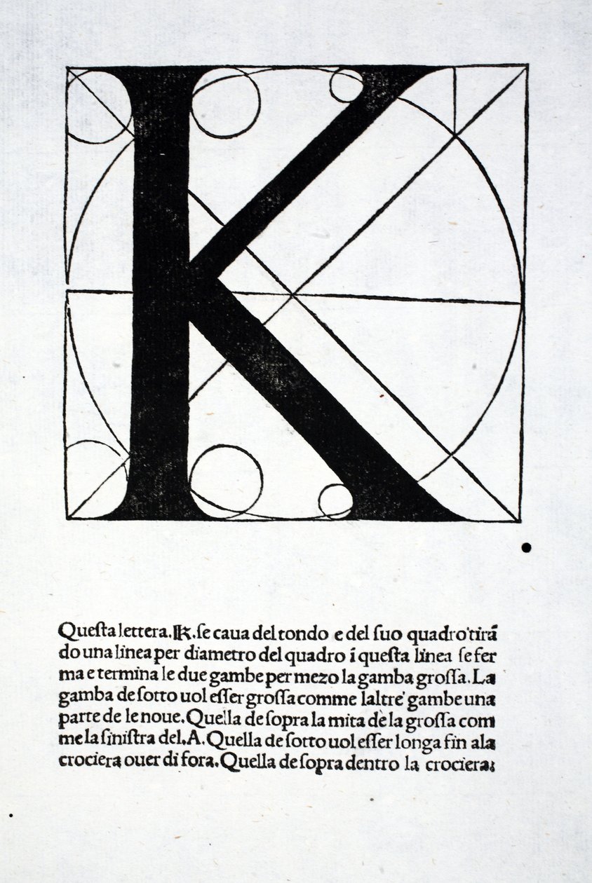 K, illusztráció a „Divina Proportione”-ból, Luca Pacioli (c.1445-1517), eredetileg pub. Velence, 1509 alkotó: Leonardo da Vinci