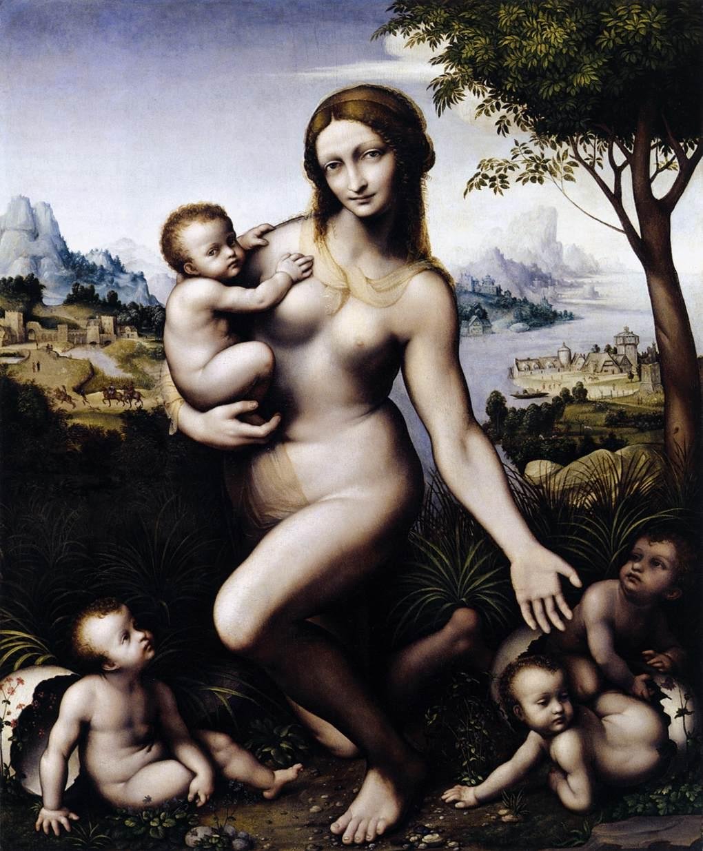 Léda és gyermekei alkotó: Leonardo da Vinci